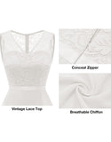 Long Lace Chiffon Ruffle Asymmetrical Hem A-line Formal Bridesmaid Dress