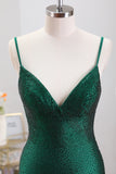 Dark Green Beaded Tight Homecoming Dress with Backless